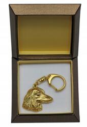 Art-Dog Tacskó hosszú szőrű aranyozott kutya kulcstartó ajándékdobozban (5906111205271)