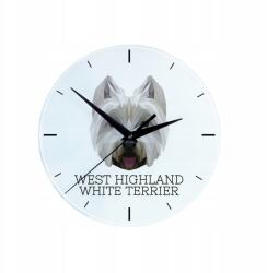 Art-Dog West Highland White terrier üveg falióra geometrikus kutyával (5056739225172)