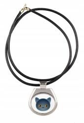 Art-Dog Chartreux macska medál szíjjal, aranyos macskával, nyaklánc (5056739254646)