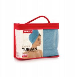 Zwoltex Turbán gombos haj szaunázáshoz Zwoltex 100% Egyiptomi Pamut Kék (5906378885469)