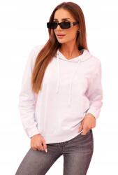 Kesi Női pamut kapucnis pulóver zsebekkel, fehér (5907302847645)