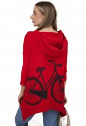 Kesi Kerékpáros nyomott mintás pulóver, piros
