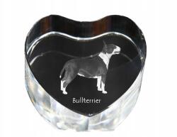 Art-Dog Bullterier Bull Terrier kristály szív, dísz, kutya fénykép ajándéktárgy (5055882444607)