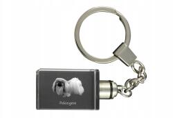 Art-Dog Pekingi kristály kulcstartó kutya kulcstartó fényképpel megvilágított (5055882426818)