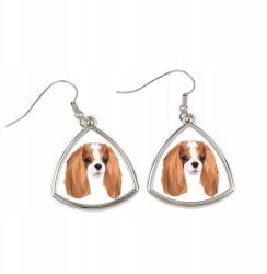 Art-Dog Cavalier King Charles spániel háromszög alakú lógós kutya fülbevaló (5056739218860)
