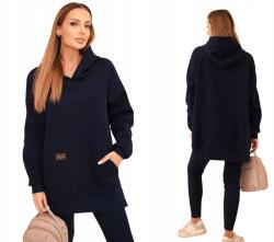 Kesi Sötétkék oversize kapucnis pulóver leggings szett (5907302135384)