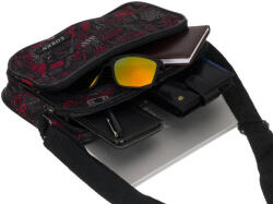 Loren Postás Táska Loren poliészterből fekete, piros, multicolor (H02-600D-4)