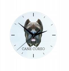 Cane Corso üveg falióra lógó geometrikus kutyával (5056739224731)