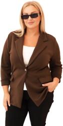 Kesi Barna Plus Size elegáns gombos női blézer (5907302513458)