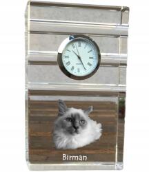 Art-Dog Burmai macska kristály asztali karóra az Ön fényképével, ajándéktárgy (5055882419070)