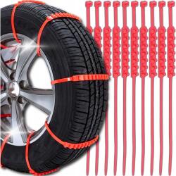 Memfis Hóláncok Csúszásgátló Pántok Többször Használható Gumiabroncsok Kerekek Hó Jég (10x ŁAŃCUCHY ŚNIEGOWE OPASKI MEMFLOW)