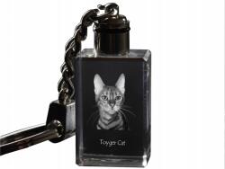 Art-Dog Macska toyger kristály kulcstartó macska kulcstartó fényképpel megvilágított (5055882428942)