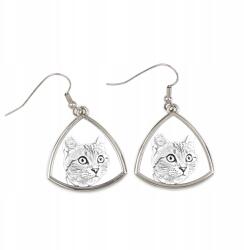 Art-Dog Amerikai rövidszőrű macska háromszög alakú lógós fülbevaló fényképpel (5055882476530)