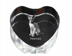 Art-Dog Peterbald macska kristály szív, dísz, ajándék macska fotó (5055882446670)