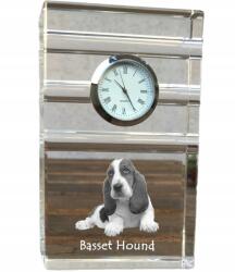 Art-Dog Basset Hound kristály asztali karóra kutyával, saját fotóval (5060383201901)