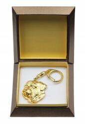 Art-Dog Bordeaux-i kutya aranyozott kutya kulcstartó díszdobozban, kulcstartó (5906111205844)