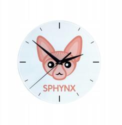  Macska Szfinx üveg falióra lógó aranyos macska (5056739256510)