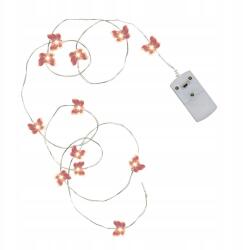 Star Trading Dekoratív LED-es dekorációs lánc 110 cm Pillangók elemes Rózsaszín belső (728-23)