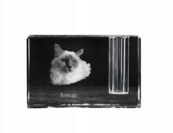  Burmai macska tolltartó állvány, kristály rendszerező macska fotóval (5055882437524)