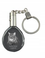 Art-Dog Kuril macska bobtail hosszú szőrű kristály kulcstartó macska fotóval (5055882431911)