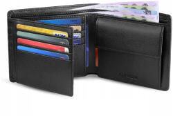  Fekete Klasszikus Férfi Bőr Pénztárca Rfid Kártyatartó Nélkül (6TWV)