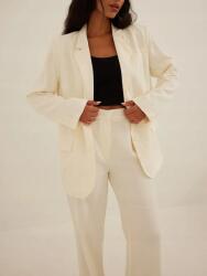 Na-kd női oversize lenvászon blézer, fehér, 36