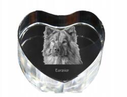 Art-Dog Eurasier kristály szív, dísz, ajándéktárgy kutya fotóval (5055882446137)