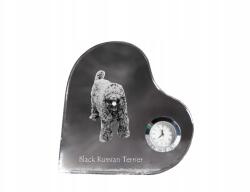 Art-Dog Fekete orosz terrier szív alakú kristály óra az Ön fényképével (5055882450523)