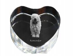Art-Dog Komondor kristály szív, dísz, ajándéktárgy kutya fotóval (5055882446205)