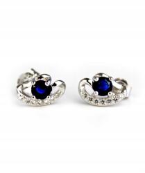  Elegáns ezüst fülbevaló kék cirkóniákkal F133N
