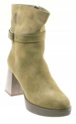 Nessi Bokacsizma, zöld, Size 38, bőr velúr (23521)