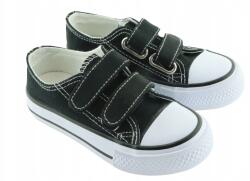  Gyerek tépőzáras tornacipő iskolai papucs JZL-04-1 r25 (JZL-04-1 black)