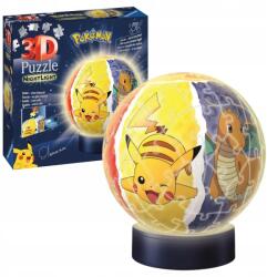 Ravensburger 3D Puzzle Világító Pokemon Labda Gyerekeknek Pokeball Lámpa 6+ (115471)