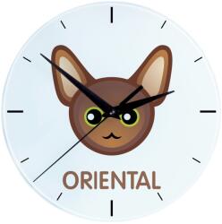 Art-Dog Macska Oriental üveg falióra lógó aranyos macska (5056739256794)