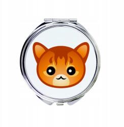Szomáliai macska kompakt zsebtükör macskával, aranyos grafikával (5056739254769)