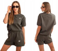 Kesi Khaki női rövid ujjú melegítő szett rövidnadrággal (5907302849687)