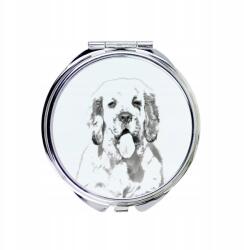  Clumber Spániel kompakt zsebtükör kutyával fényképpel (5055882481435)