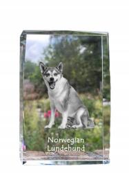 Art-Dog Norsk Lundehund kutya kép kristályban, emléktárgy, trófea, köszönetnyilvánítás (5055882466579)