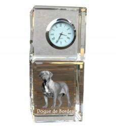  Bordeaux-i kutya kristály asztali óra kutyával, saját fotóval (5055882416222)