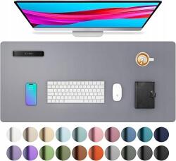  Egérpad 60×35cm, bőr, világosszürke, csúszásgátló, íróasztal védő (6914948453511)