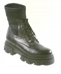 Simen 4209A Bokacsizma, fekete, valódi bőr, Size 37, 5cm sarok, 25cm magas (4209A)