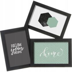 DekorStyle Képkeret Cali fekete 3x 10x15 cm multikeret (130258)