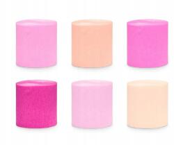 Party Deco Dekorációs krepp 5cm/10m 6 db rózsa és barack party dekoráció (KRES2)