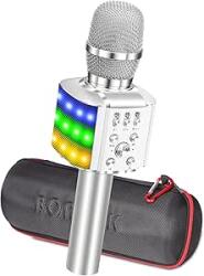  Vezeték Nélküli Bluetooth Mikrofon Gyerekeknek Led Fénnyel 4IN1 Ezüst (6916547589813)