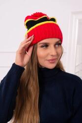 Kesi Kinga női sapka K297 piros+kiwi+fekete