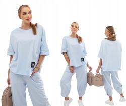 Kesi Kék női pamut szett: oversize blúz és nadrág