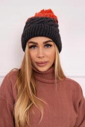 Kesi Ilona polár sapka K218 grafit+piros