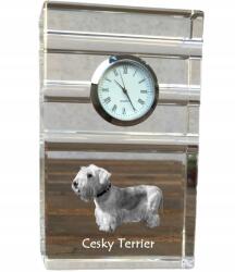 Art-Dog Cseh terrier kristály asztali karóra kutyával, saját fotóval (5060383449860)