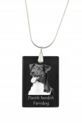 Art-Dog Dán-svéd vidéki kutya ezüst nyaklánc kristály medállal (5055882454835)