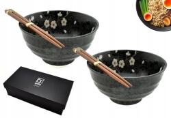 Edo 2 db-os pálcikás tál szett Ramen Kuroi Hana 17 cm 800 ml (6702539)